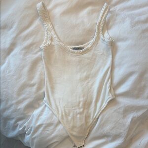 Brand new all saints white tank top thong bodysuit XS